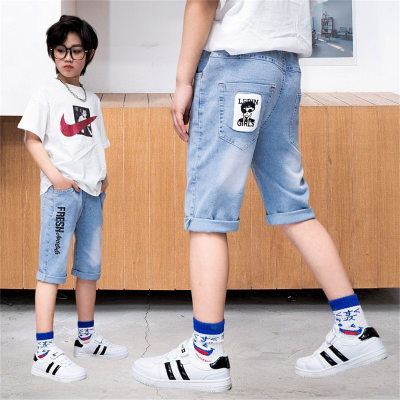 Children's clothing, boys' summer medium and large children's thin jeans