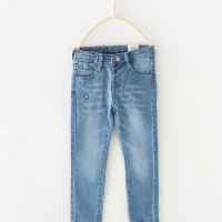 Hohe taille mädchen jeans komfortable haut-freundliche lose modische trendy marke alle-spiel  Hellblau