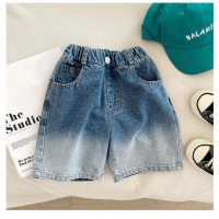 Summer new children's pants children's Korean style gradient denim shorts  Blue