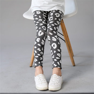 Pantaloni per bambini a nove punti di nuovo stile per bambini di 3-11 anni leggings slim elasticizzati per ragazze stampati