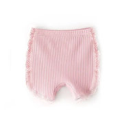 Summer cotton girls safety pants shorts double layer crotch children's underwear leggings anti-exposure three-quarter pants insurance pants  Pink