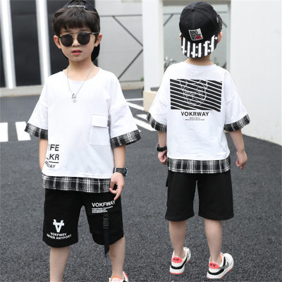 New casual sports loose summer two-piece set for middle-aged and older boys