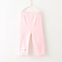Summer children's versatile cartoon rabbit five-cent girls' leggings cotton pants children's pants  Pink