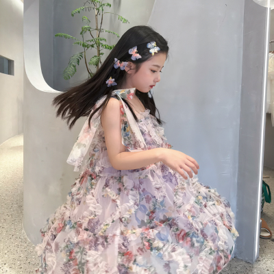 Mädchen Sommerkleid Tortenkleid Prinzessinnenkleid Strapskleid