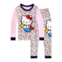 Girls' Long Sleeve Cow Print Home Clothes Set  Pink
