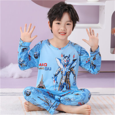 Pijamas infantis meninas manga longa primavera e outono meninas coreano princesa crianças meninos roupas de casa do bebê