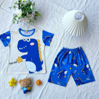 Boys' summer short-sleeved cartoon thin home clothes casual suit  Multicolor