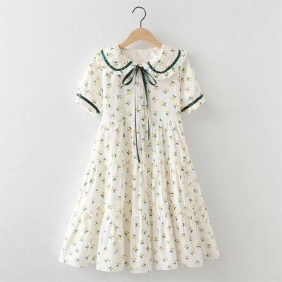 فستان بناتي صيفي جديد للأطفال فستان الأميرة الأزهار للفتيات في منتصف العمر ملابس الأطفال الصيفية الجميلة للطلاب
