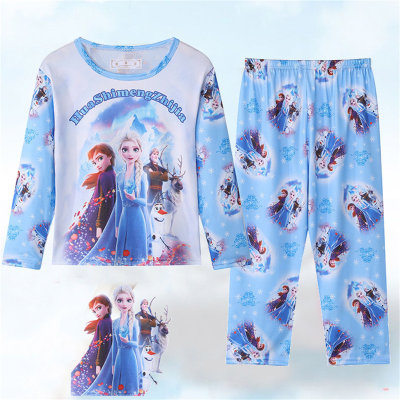 Pijamas para niñas, conjunto de pijamas bonitos de manga larga con dibujos animados para primavera y otoño, ropa de verano con aire acondicionado