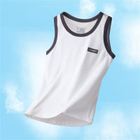 24 Summer new children's vest boy combed cotton thin waistcoat middle and large children boy bottoming shirt I-shaped A type  White