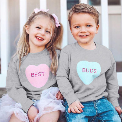 Brothers Sisters Clothes Heart-shaped Sweater