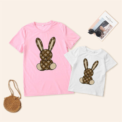 Sweet Cartoon Pattern Print Matching Tees for Mom and Me