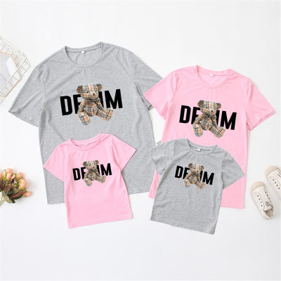 Casual Letter Pattern Print Family Matching Tees