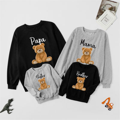 Family Clothing Bear Printed Sweater