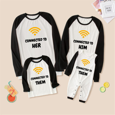 Family Clothing Letter Printed Long-sleeve T-Shirt
