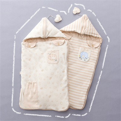 Newborn Baby Organic Cotton Striped Wrap Warm Swaddle Wrap Blanket