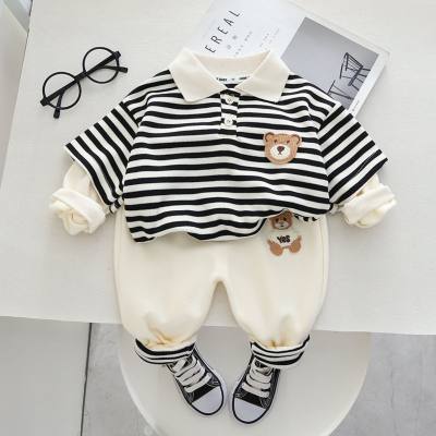 Boys Suit 2023 New Spring and Autumn Style POLO Shirt Two-piece Set Children's Autumn Clothes Fashionable Clothes Baby Fashionable