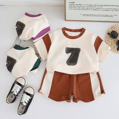 Boys summer suit children's summer baby clothes handsome short-sleeved sports summer two-piece suit