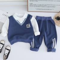 Boys' Spring Suit Children's Fashionable Baby Two-piece Set 2024 New Handsome Junior and Middle School Style Children's Clothes  Blue