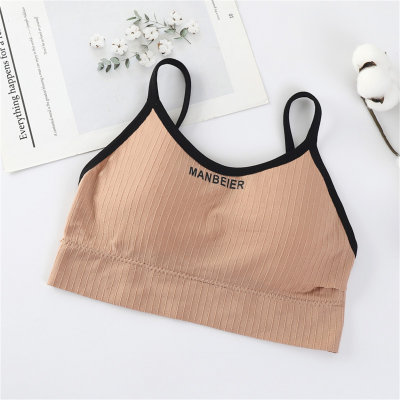Letter sling, beautiful back-wrapped chest tube top for women without steel rings, student development period vest underwear