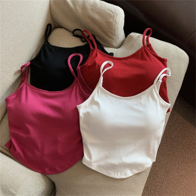 Versatile soft multi-color fashionable vest with chest pad and backless wearable top