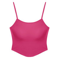 Versatile soft multi-color fashionable vest with chest pad and backless wearable top  Hot Pink