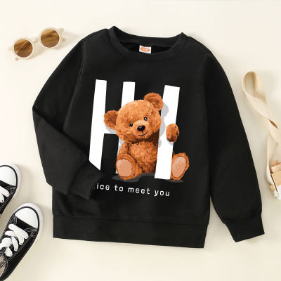 Kid Letter Bbear Printed Sweater