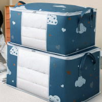 See-through Quilt Clothes Storage Bag Waterproof and Moisture-proof  Blue