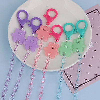 Multifunctional Solid Color Bear Pattern Pacifier Chain