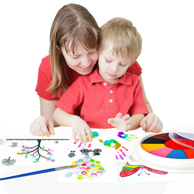 Bandeja de pintura para colorear con los dedos para niños de 12 colores