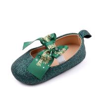 Scarpe da bambino per bambini Scarpe da principessa con fiocco Scarpe da bambino con suola morbida natalizie  verde