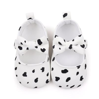 Sapatos de bebê para meninas de 0 a 1 ano, sapatos de bebê com fundo macio e laço