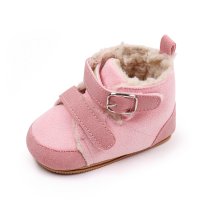 Baby Decor High-top Soles Velcro Cotton-padded Shoes  Pink