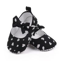 Zapatos de bebé, zapatos para niños pequeños de 0 a 1 año, zapatos de bebé para niña, zapatos de bebé con lazo de fondo suave  Negro