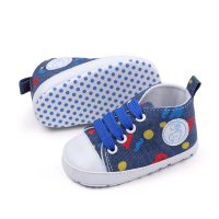 Baby Toddler 's  Dotted Canvas Shoes  Blue