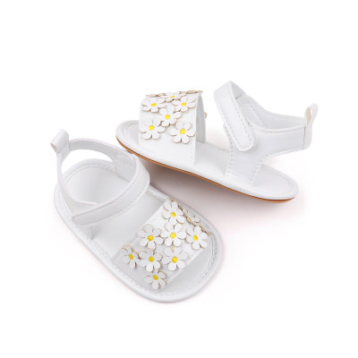 Sandali bassi antiscivolo decorativi floreali per neonata adatti alla vita quotidiana