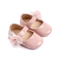 Baby Solid Color Flowers Baby Shoes  Pink