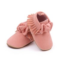 Baby Girl Decor High-top Bowknot Cotton-padded Shoes  Pink
