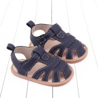 Baby Solid Color Hollow Out Non-slip Sandals  Deep Blue