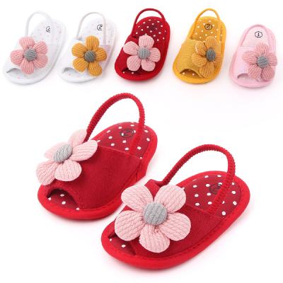 Sandalias de princesa para bebé con girasoles, sandalias para bebé, suela blanda para mujer, productos nuevos de verano de 0 a 12 meses, zapatos para niños pequeños 2459