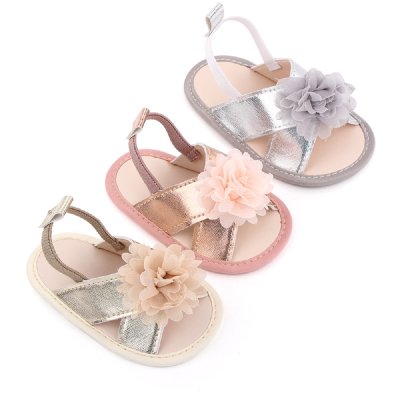 Sapatos de bebê com decoração floral 3D para bebê