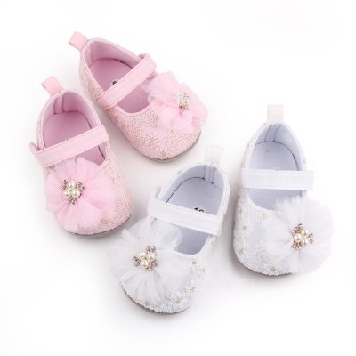 Bebé Color Sólido Flores Zapatos De Bebé