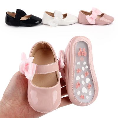 Spring and autumn 0-1 year old baby toddler shoes soft sole PU leather bow baby shoes versatile princess shoes 2769