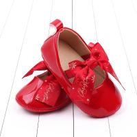 Baby toddler shoes bow princess shoes Christmas soft sole baby shoes baby shoes  Burgundy