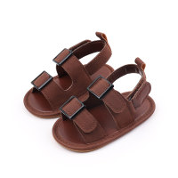 Sandalias planas antideslizantes elásticas ajustables para el día a día.  Chocolate