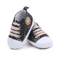 Baby Toddler 's  Dotted Canvas Shoes  Black