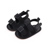 Adjustable elastic flat anti-slip sandals for everyday life  Black