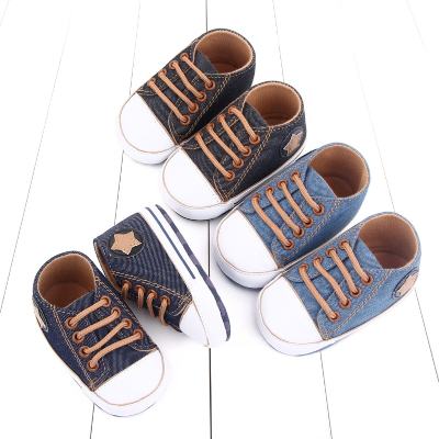 Zapatos de bebé de 0 a 1 año, zapatos para caminar, estrella de cinco puntas, suela suave, zapatos para niños pequeños, zapatos de lona para bebés 713