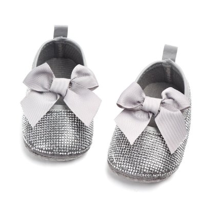 Chaussures de bébé brillantes à nœud plein de diamants pour bébé