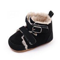 Baby Decor High-top Soles Velcro Cotton-padded Shoes  Black